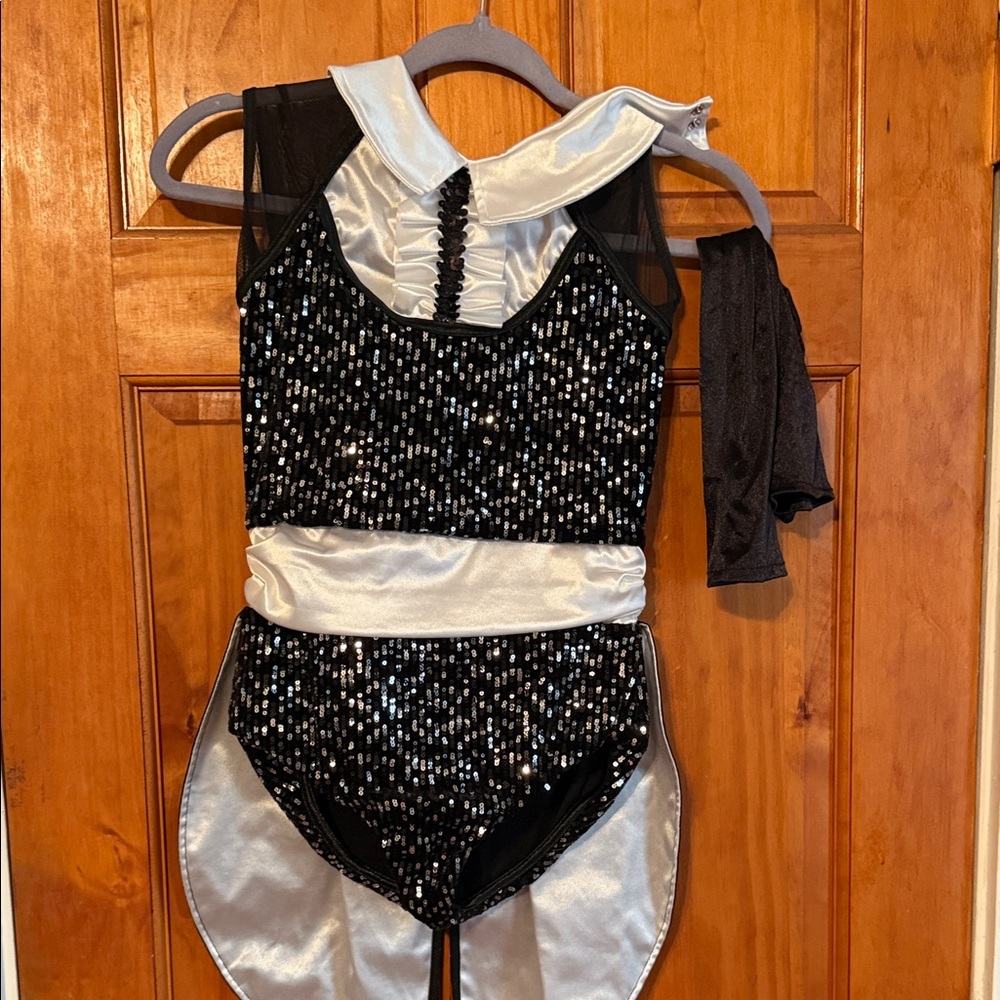 Black and Silver Sequin Kids Costume